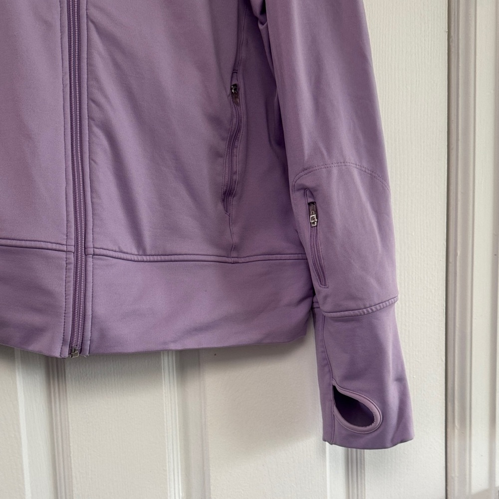 Women's ALO Purple Yoga Jacket size Large Hooded Full Zip Coolfit - Picture 2 of 8